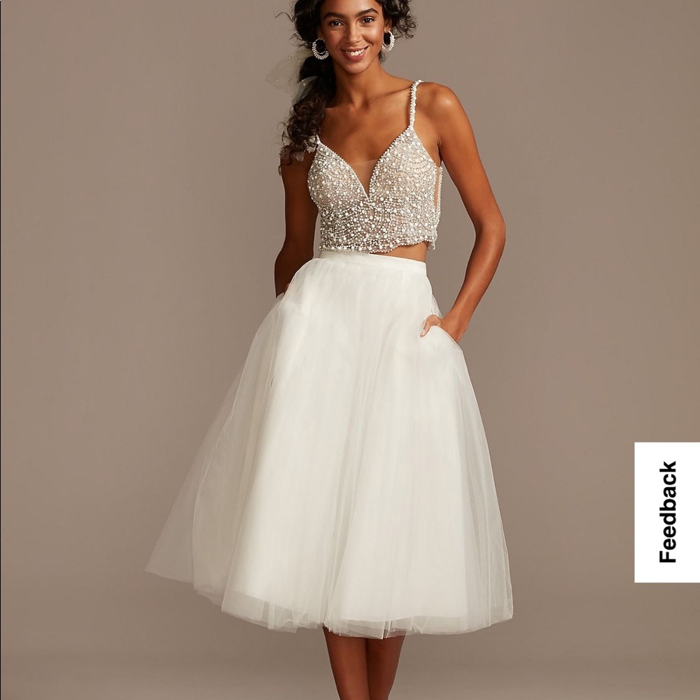 NWT white tulle skirt, bridal separates